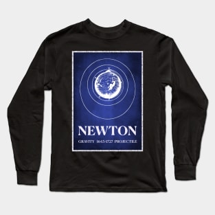 Sir Isaac Newton Gravity Projectile Rocket Science and Space Long Sleeve T-Shirt